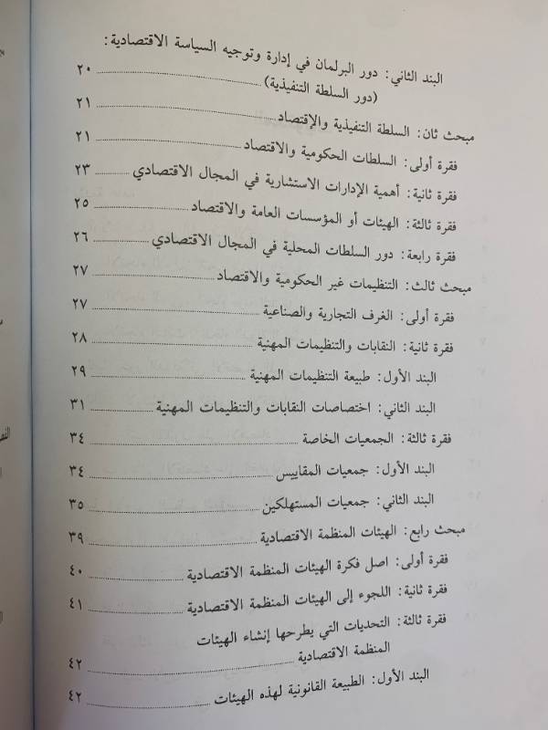 المبادىء القانونية العامة في الاقتصاد، التنظيم القانوني للاقتصاد