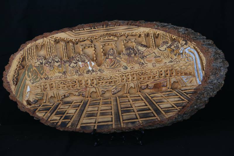 The Last Supper – Hand-Carved Natural Cedar Wood Panel
منحوتة العشاء الأخير – خشب أرز طبيعي محفور يدويًا