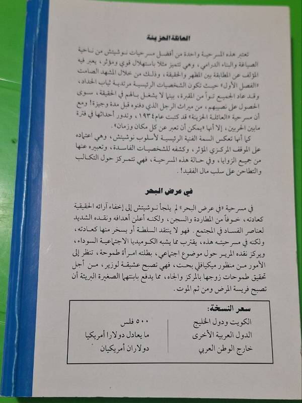 مسرحيتين في كتاب: العائلة الحزينة + في عرض البحر
