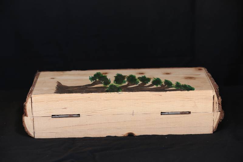 Handcrafted Wooden Backgammon Box – Cedar Tree Design
صندوق لعبة الطاولة من الخشب الطبيعي – تصميم يدوي بزخارف الأرز اللبناني