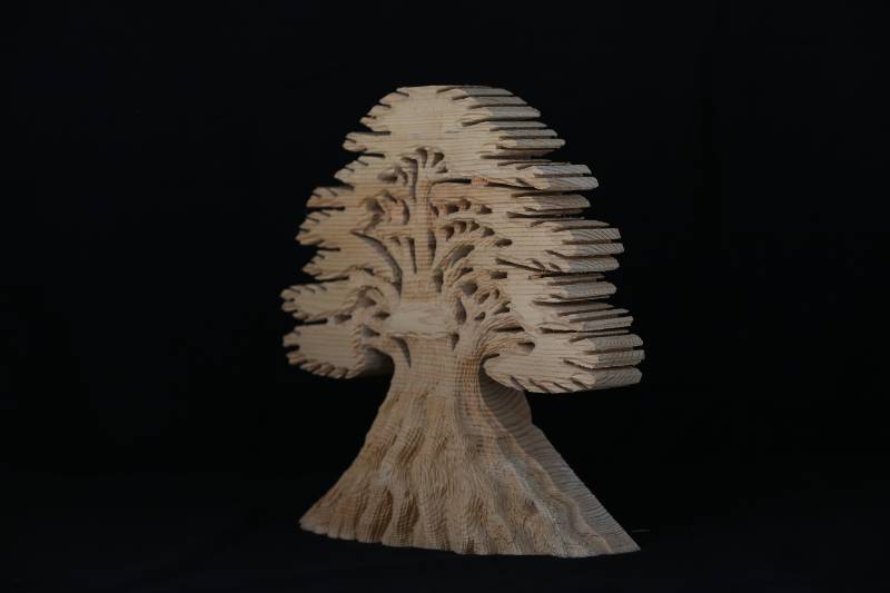 Handcrafted Cedar Wooden Tree Sculpture – Natural Wood Art Decor
منحوتة شجرة ارز خشبية يدوية – ديكور فني طبيعي من الخشب