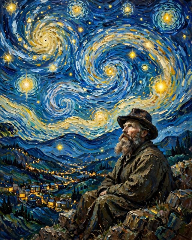Philosopher Van Gogh Galaxy Art