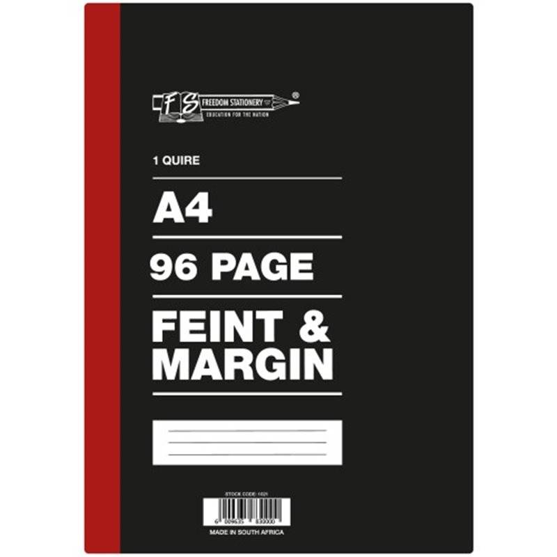 Book - A4 Hard Cover Book Feint Margin 2 Quire 92 Pages