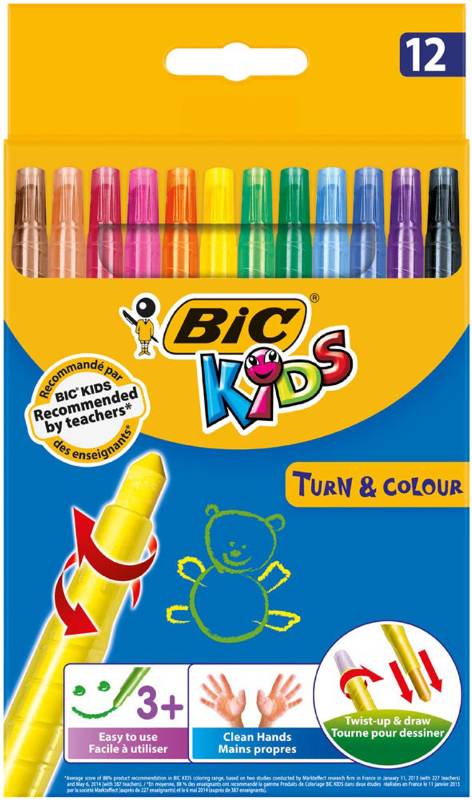 Colour - Wax Crayons Retractable Pack of 12