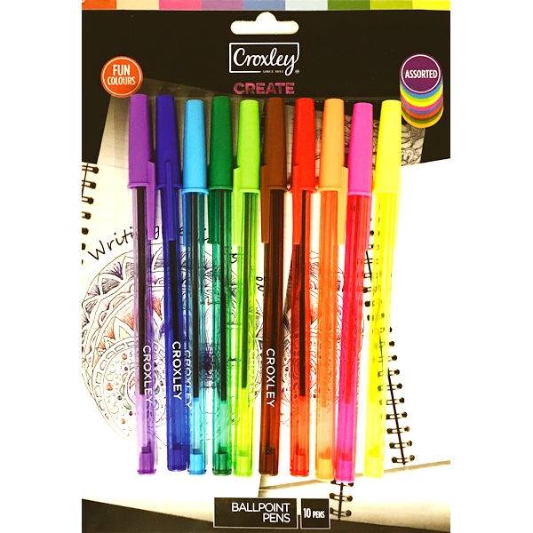 Pen - Colour Ball Point Pens (Pack of 12)