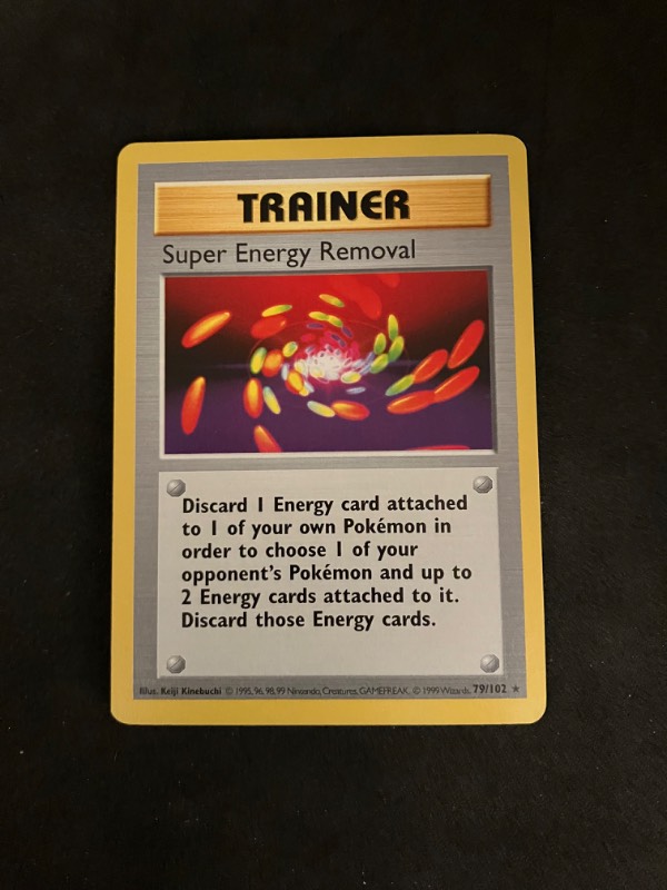 1999 Pokemon Base Set Shadowless Super Energy Removal 79/102