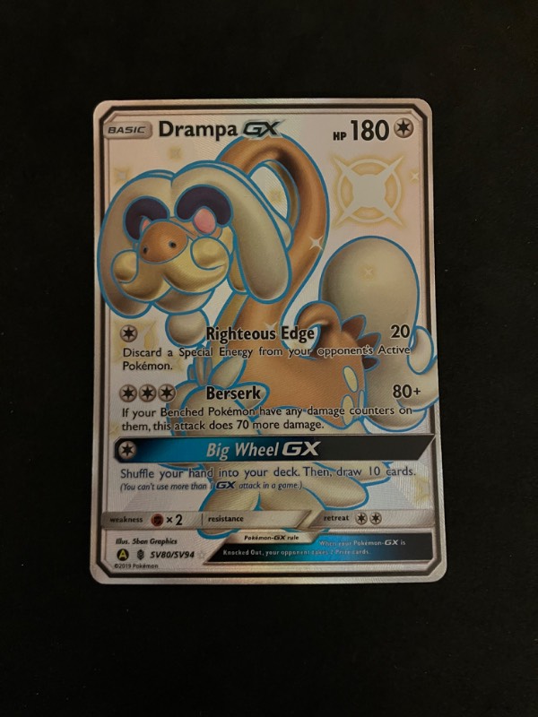 2019 Hidden Fates Shiny Vault Drampa GX SV80/SV94