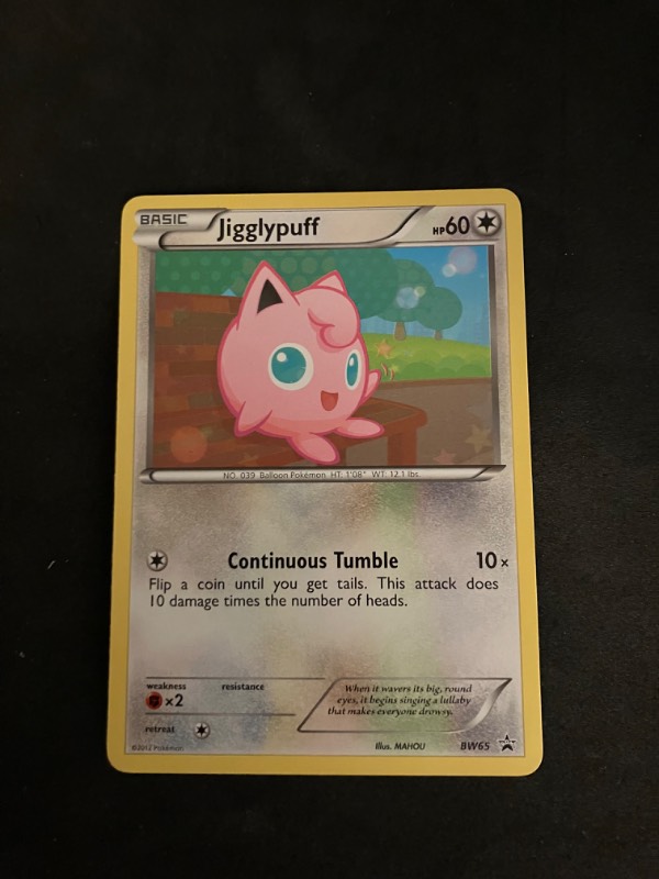 2012 Black and White Pokemon Black Star Promo Jigglypuff BW65