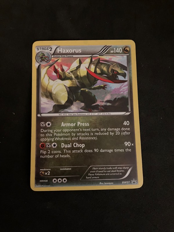 2013 Black and White Pokemon Black Star Promo Haxorus BW57