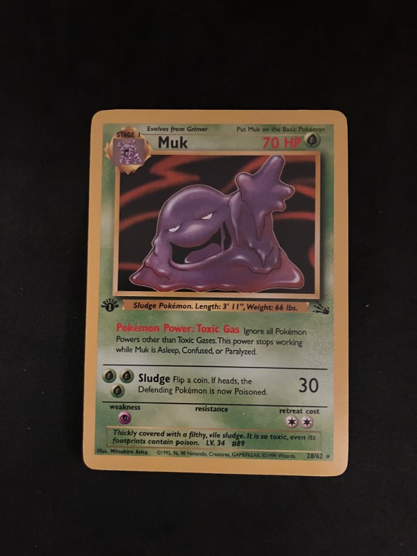 1999 Pokemon 1st Edition Fossil Muk 28/62