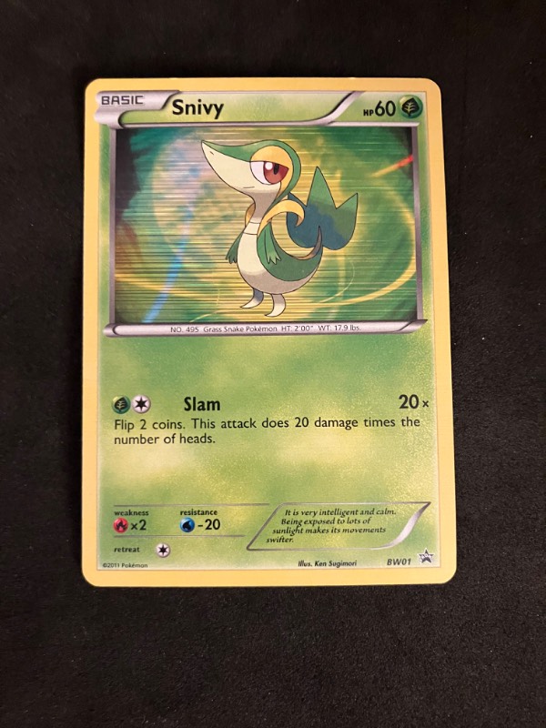 2011 Black and White Pokemon Black Star Promo Snivy BW01