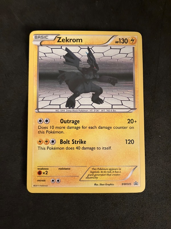 2011 Black and White Pokemon Black Star Promo Zekrom BW05