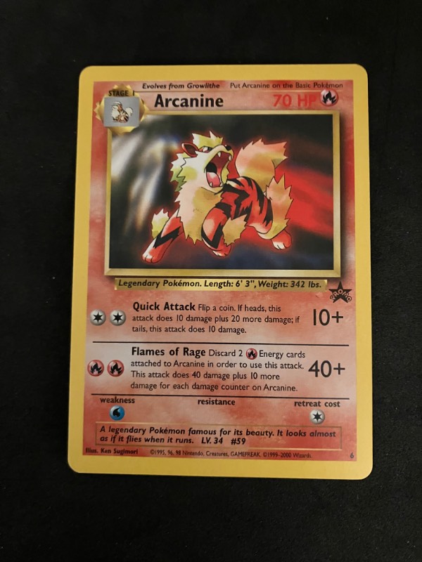 2000 Pokemon Black Star Promo Arcanine 6