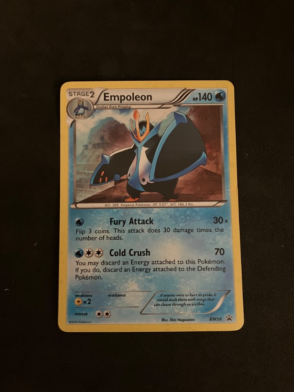 2013 Black and White Pokemon Black Star Promo Empoleon BW56