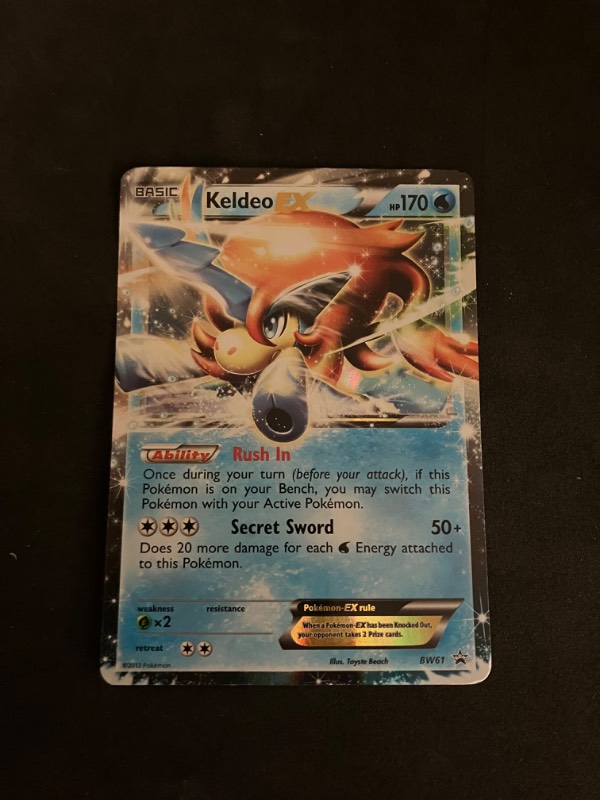 2013 Black and White Pokemon Black Star Promo Keldeo Ex BW61