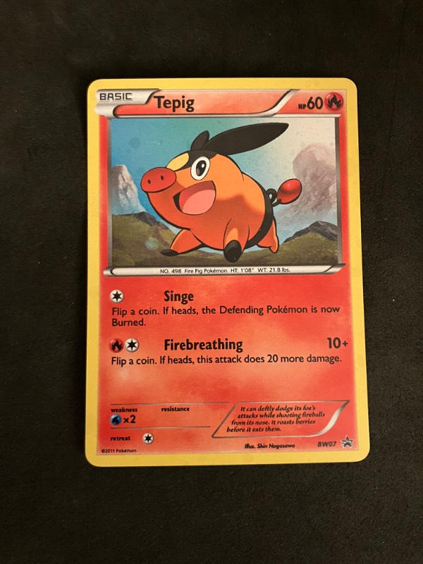 2011 Black and White Pokemon Black Star Promo Tepig BW07