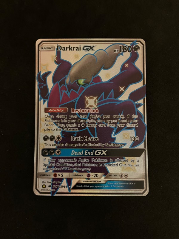 2019 Hidden Fates Shiny Vault Darkrai GX SV70/SV94