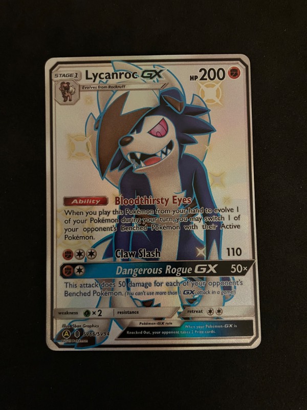 2019 Hidden Fates Shiny Vault Lycanroc GX SV66/SV94