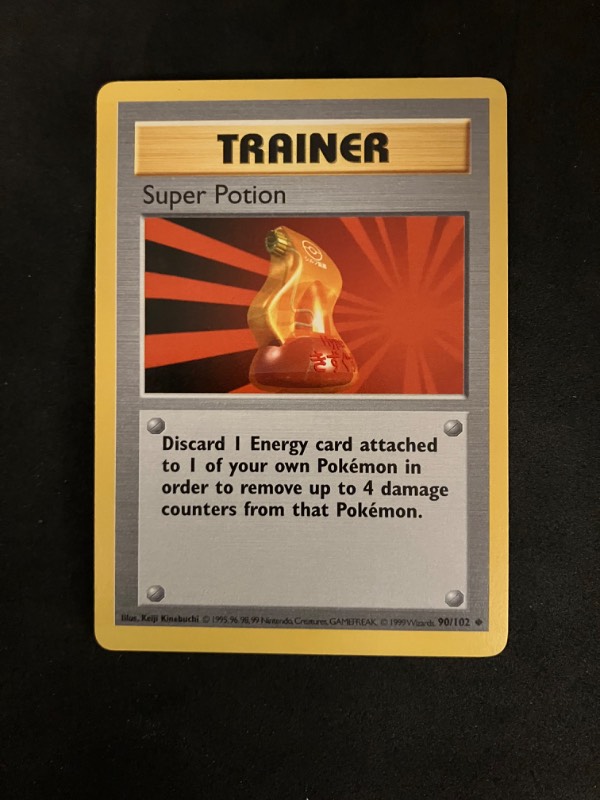 1999 Pokemon Base Set Shadowless Super Potion 90/102