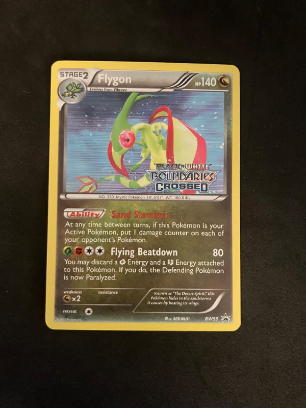 2013 Black and White Boundaries Crossed Pokemon Black Star Promo Flygon BW53