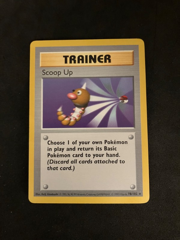 1999 Pokemon Base Set Shadowless Scoop Up 78/102