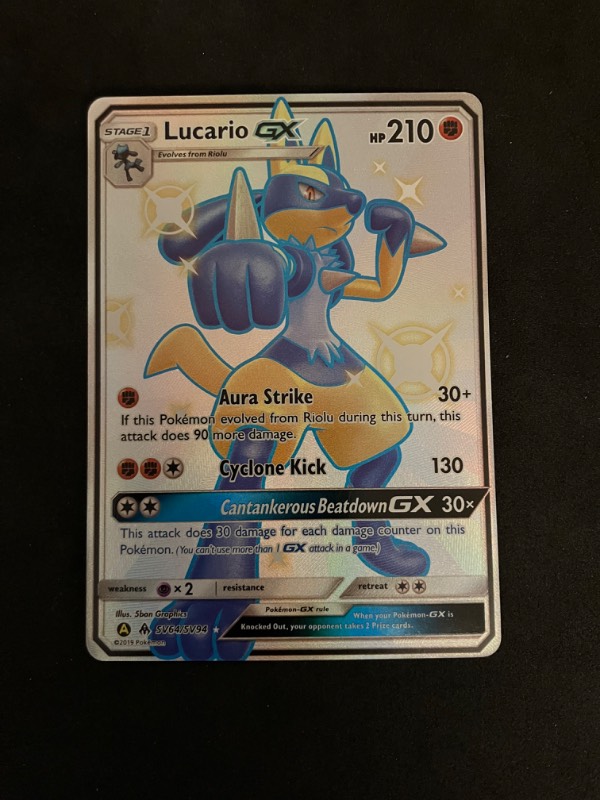 2019 Hidden Fates Shiny Vault Lucario GX SV64/SV94