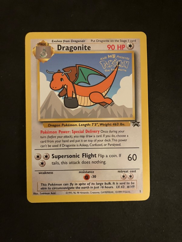 1999 Pokemon Black Star Promo Dragonite 5