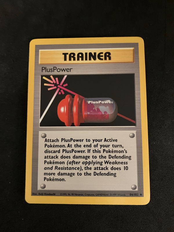 1999 Pokemon Base Set Shadowless PlusPower 84/102