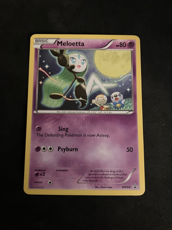 2012 Black and White Pokemon Black Star Promo Meloetta BW68