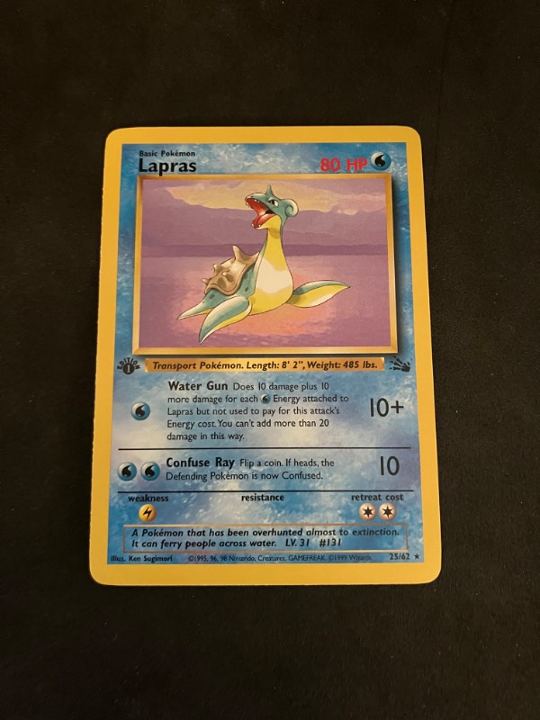 1999 Pokemon 1st Edition Fossil Lapras 25/62