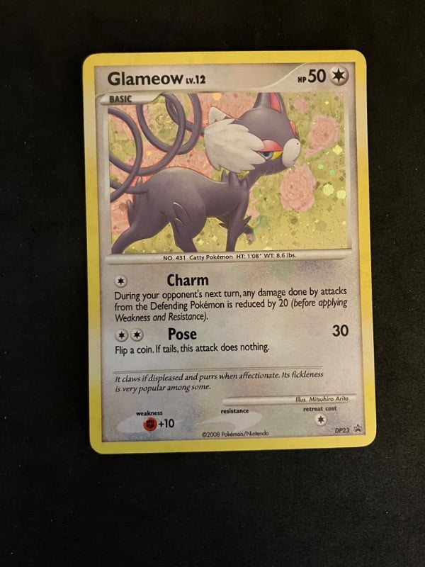 2008 Diamond and Pearl Promo Glameow Lv. 12 DP23