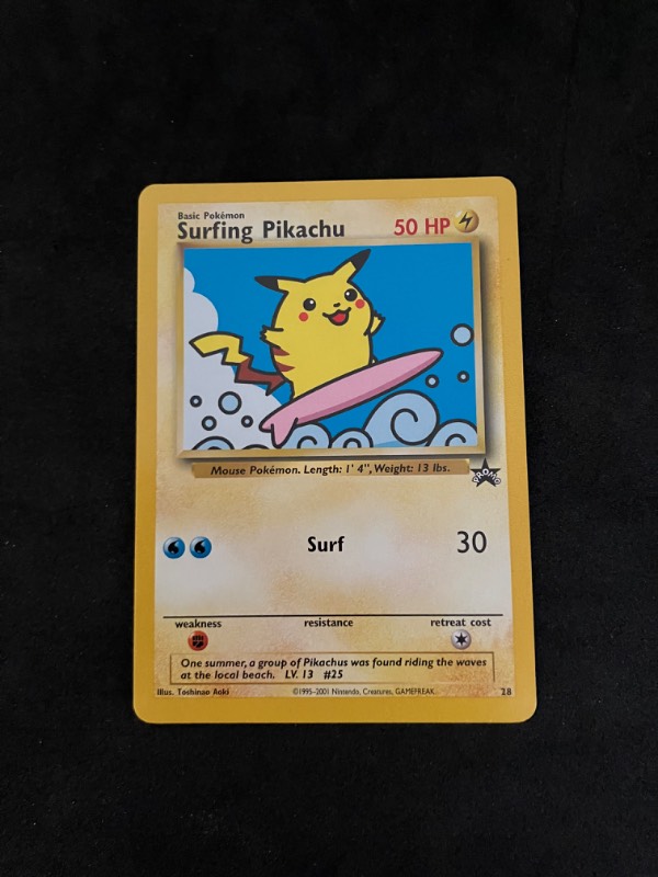 2001 Pokemon Black Star Promo Surfing Pikachu 28