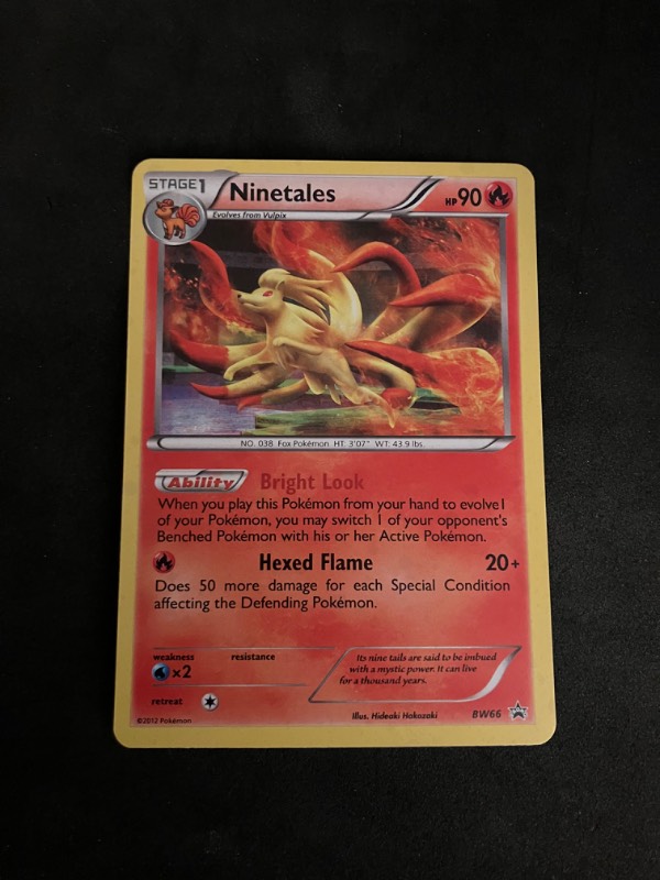 2012 Black and White Pokemon Black Star Promo Ninetales BW66