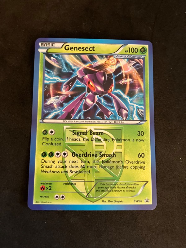 2013 Black and White Plasma Blast Pokemon Black Star Promo Genesect BW86