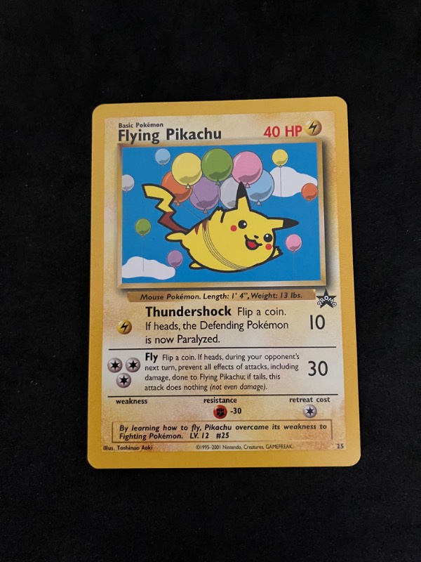 2001 Pokemon Black Star Promo Flying Pikachu 25