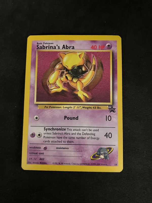 2000 Pokemon Black Star Promo Sabrina's Abra 19