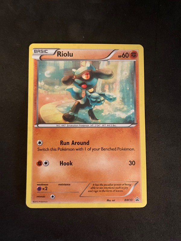 2013 Black and White Pokemon Black Star Promo Riolu BW33