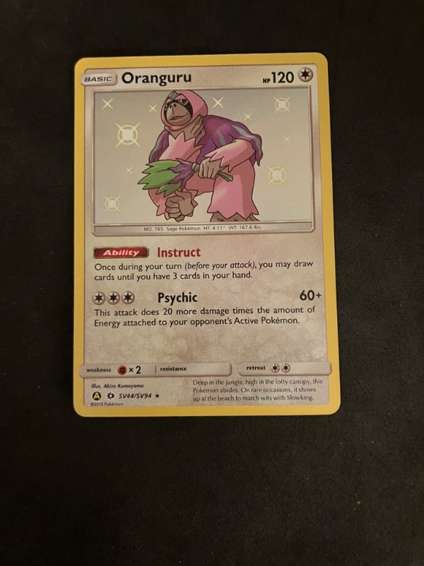 2019 Hidden Fates Shiny Vault Oranguru SV44/SV94