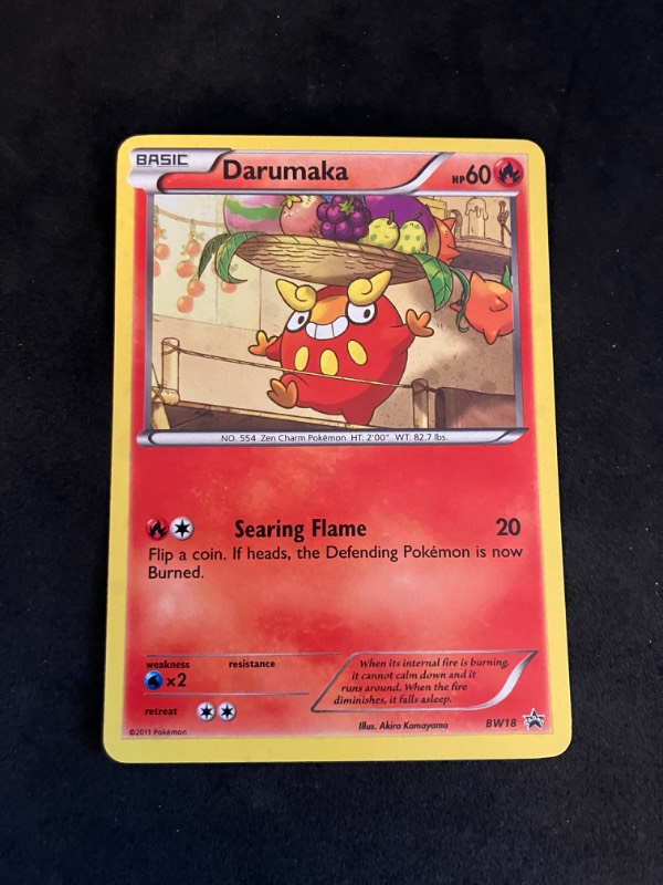 2013 Black and White Plasma Blast Pokemon Black Star Promo Darumaka BW18