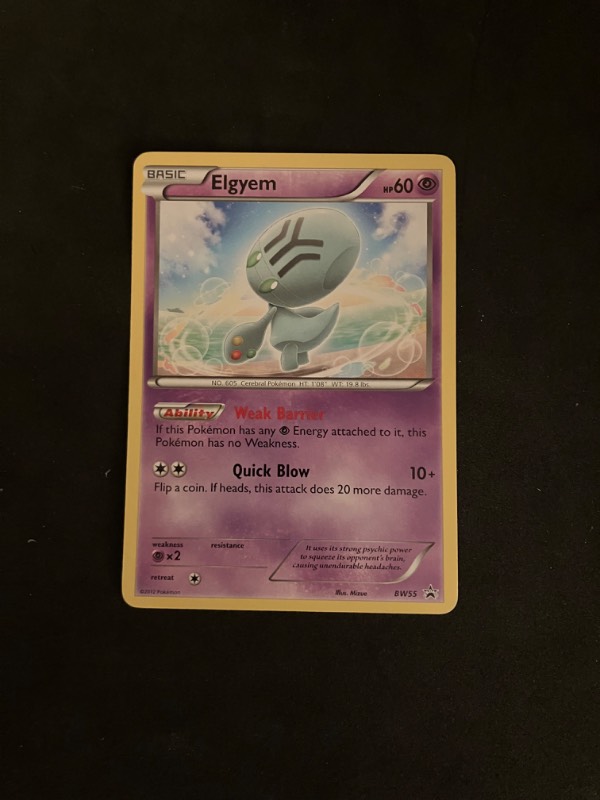 2013 Black and White Pokemon Black Star Promo Elgyem BW55