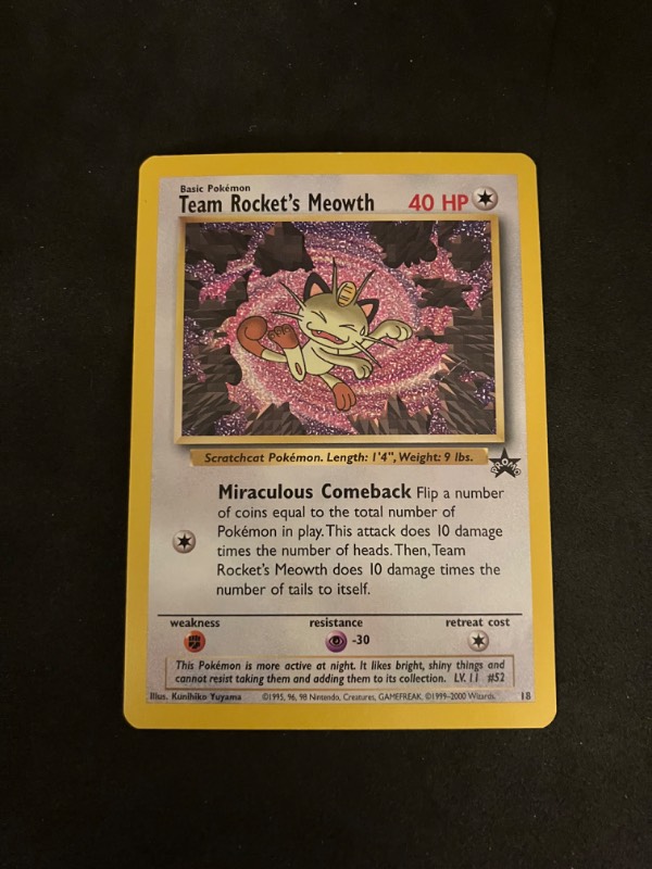 2000 Pokemon Black Star Promo Team Rocket's Meowth 18