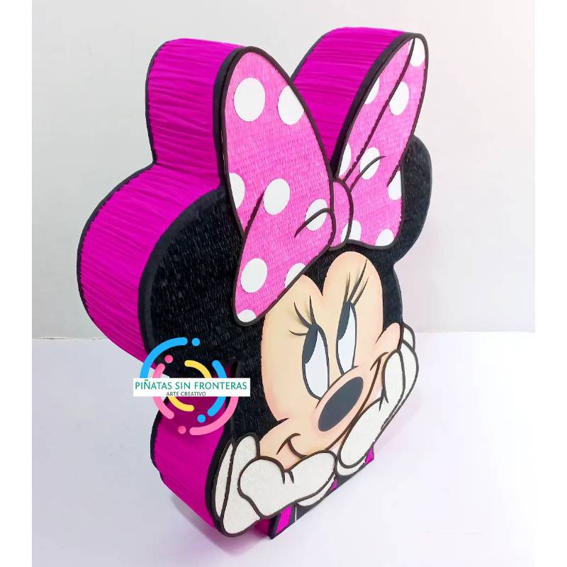 Cabeza de Minie Mouse 2 Rosa Disney 2D