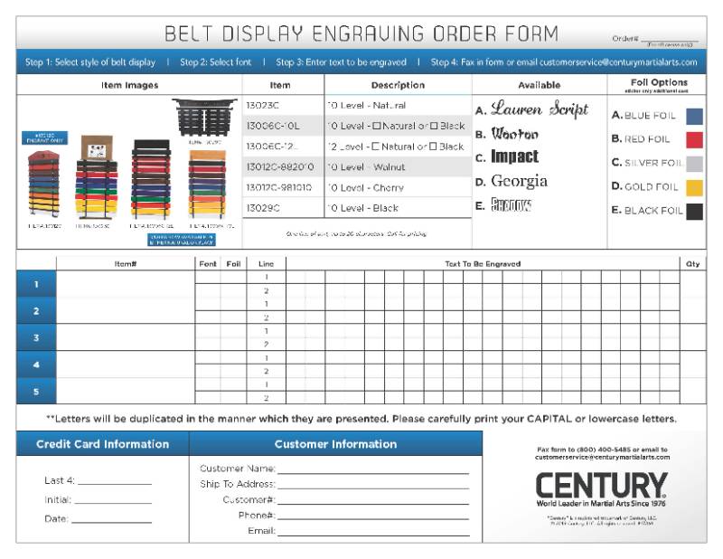 Belt Display Engraving