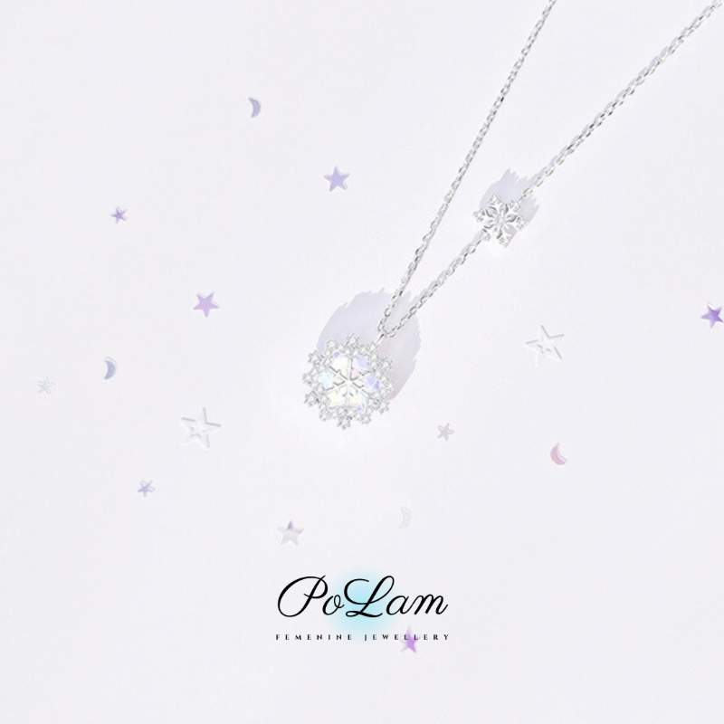 極光冬日雪花項鏈