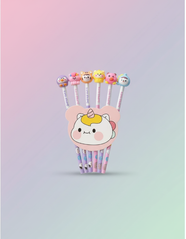 Kawaii Q super cute pencil & eraser