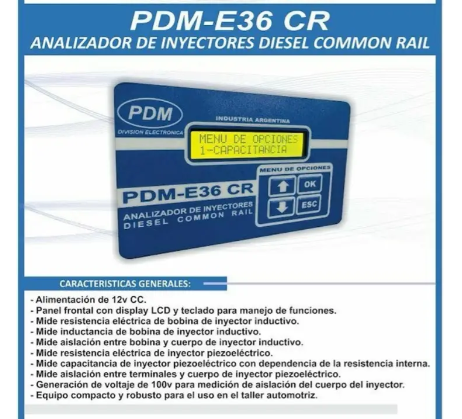 ANALIZADOR DE INYECTORES COMMON RAIL HE-PDM-E36 CR