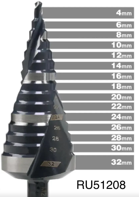 MECHA ESCALONADA HSS HEAVY DUTY 4-32 MM C/DESCARGA HE-RU51208