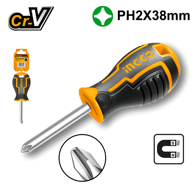 Destornillador Phillips Super Ingco - Ph2X38Mm - Industrial - Hsdph2038