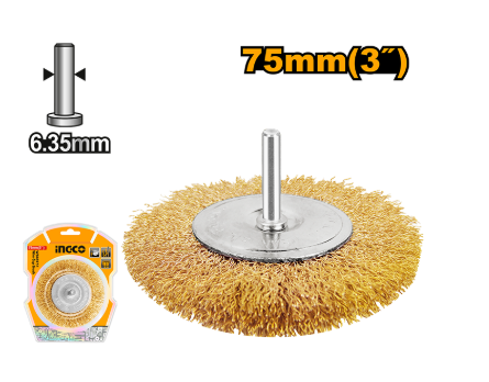 Cepillo Circular Plano Rizado 3 /75Mm Para Taladro Vastago 1/4` - Wb40751