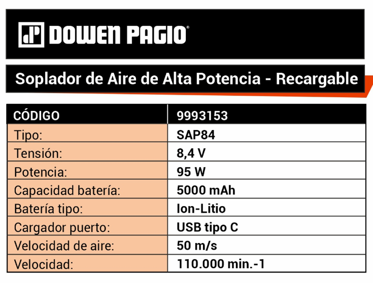 Aspiradora Sopladora Mini Alta Potencia 8.4V DI-3153